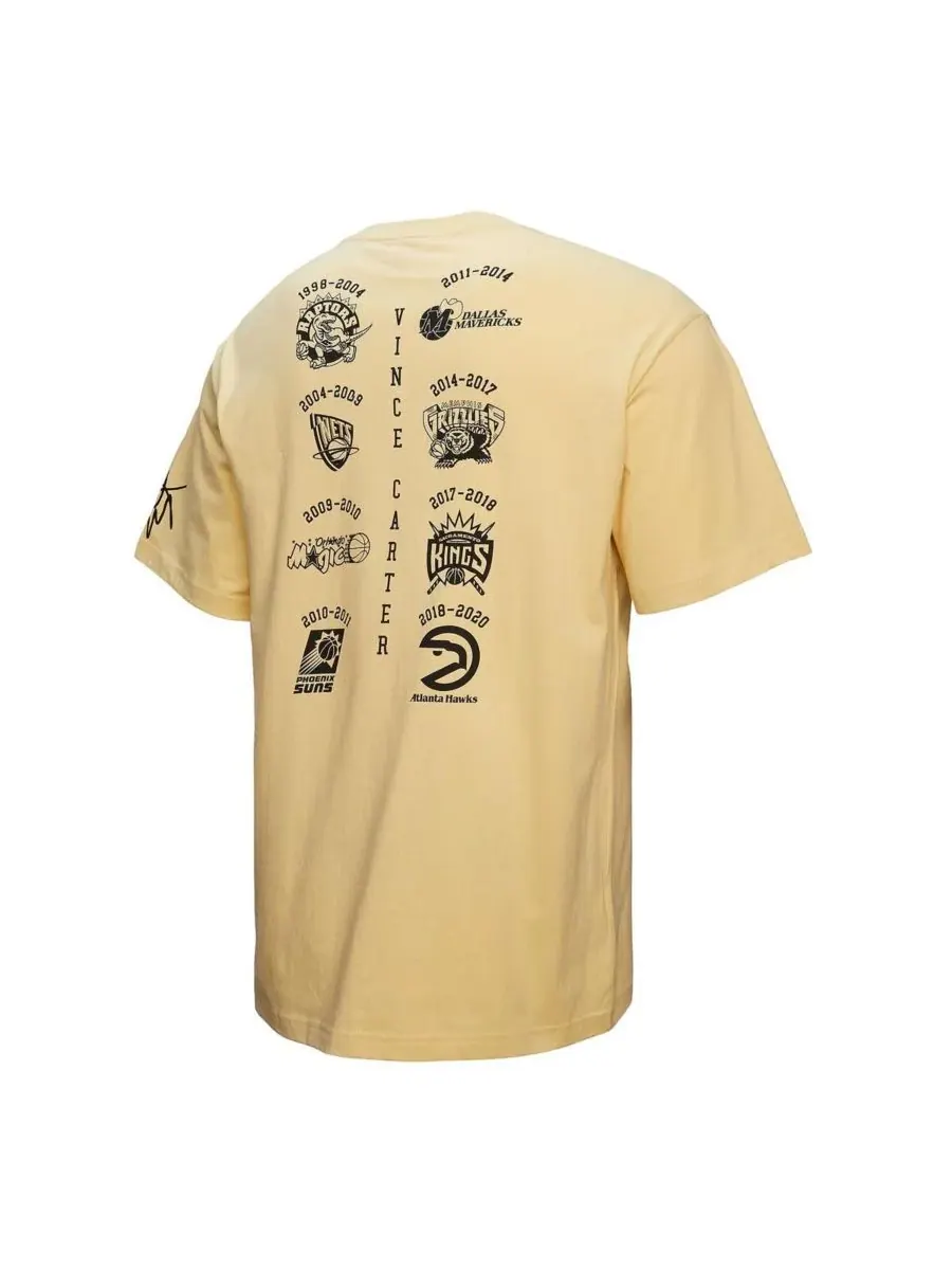 Mitchell & Ness Мужская футболка Vince Carter Cream Toronto Raptors Premium — изображение 4 из 5, бежевый