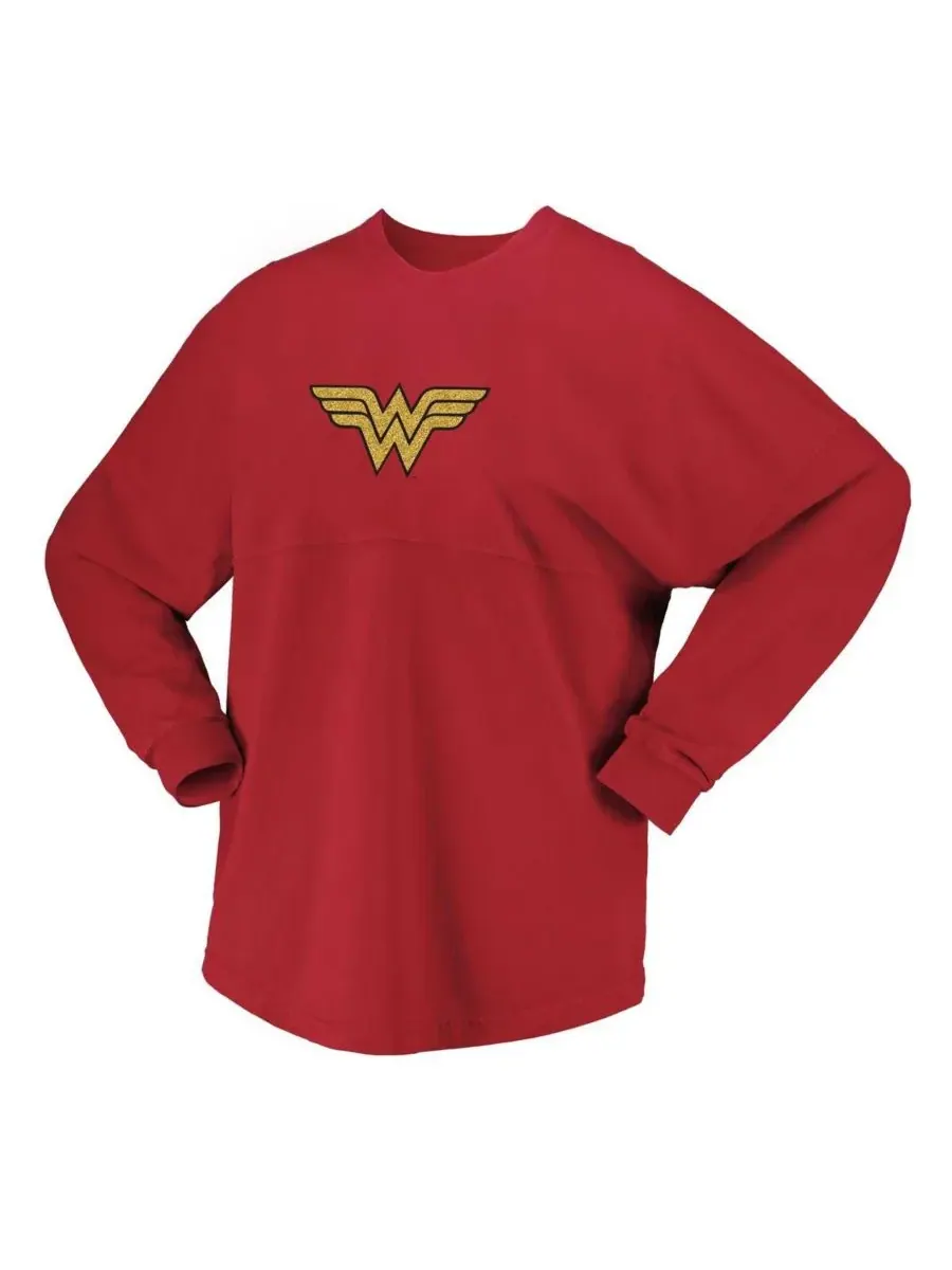 Spirit Jersey Женская красная оригинальная футболка с длинными рукавами "Чудо-женщина" — изображение 2 из 4, красный