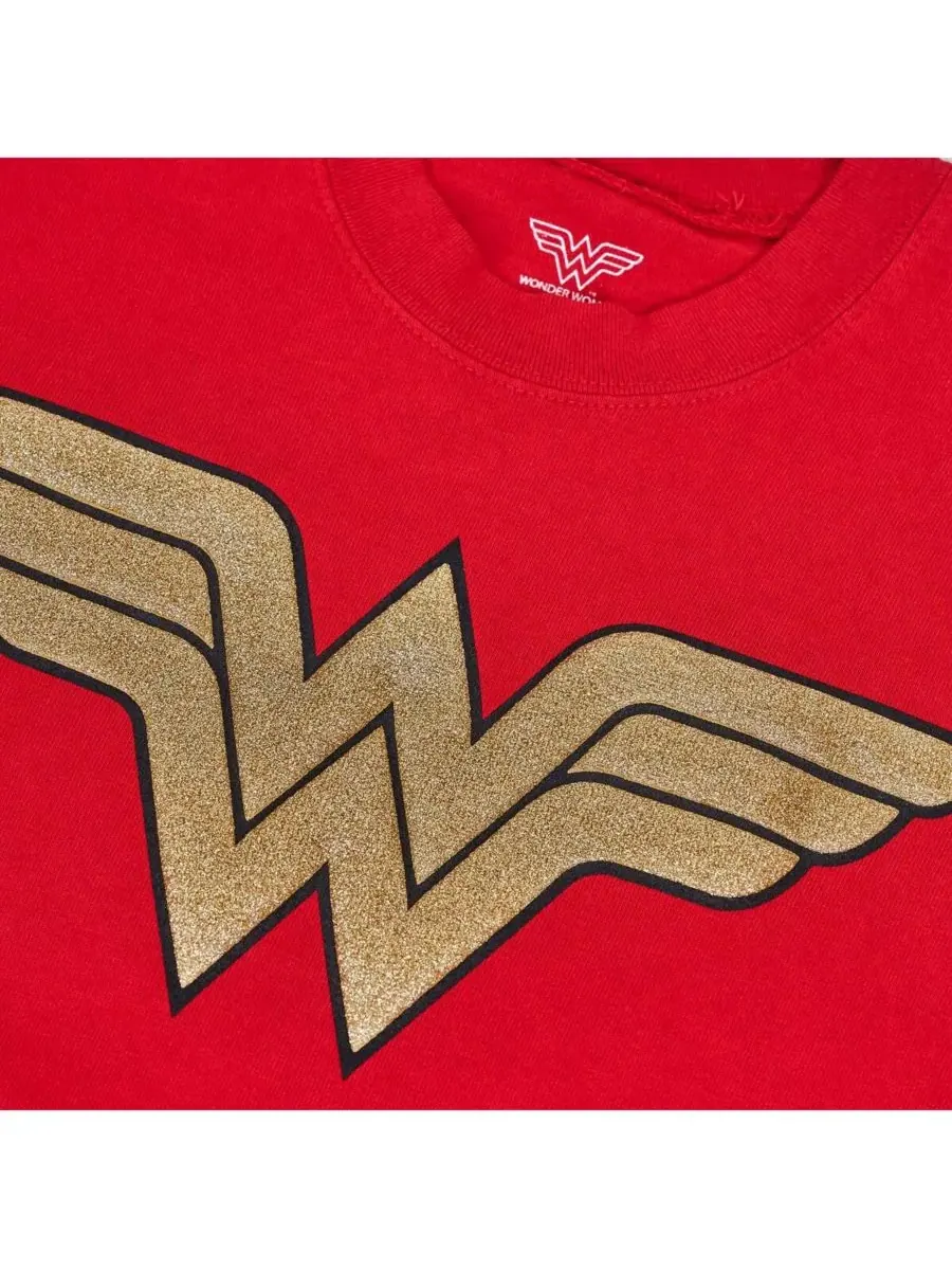Spirit Jersey Женская красная оригинальная футболка с длинными рукавами "Чудо-женщина" — изображение 3 из 4, красный