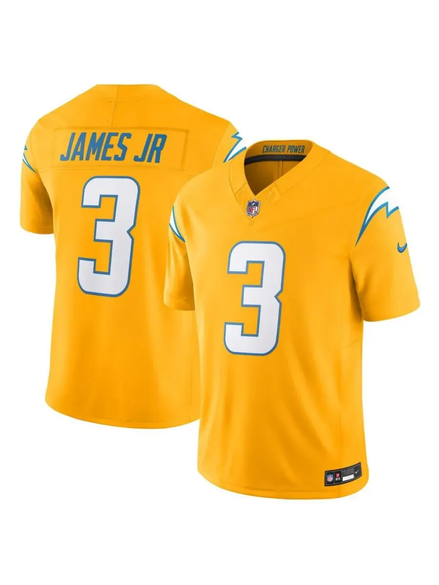 Мужская золотая футболка Дервина Джеймса младшего с символикой Los Angeles Chargers Alternate