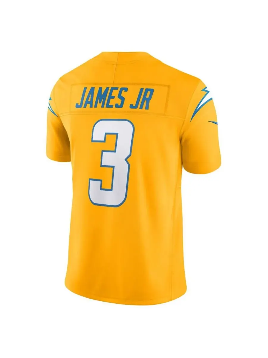 Мужская золотая футболка Дервина Джеймса младшего с символикой Los Angeles Chargers Alternate — изображение 3 из 3, золото