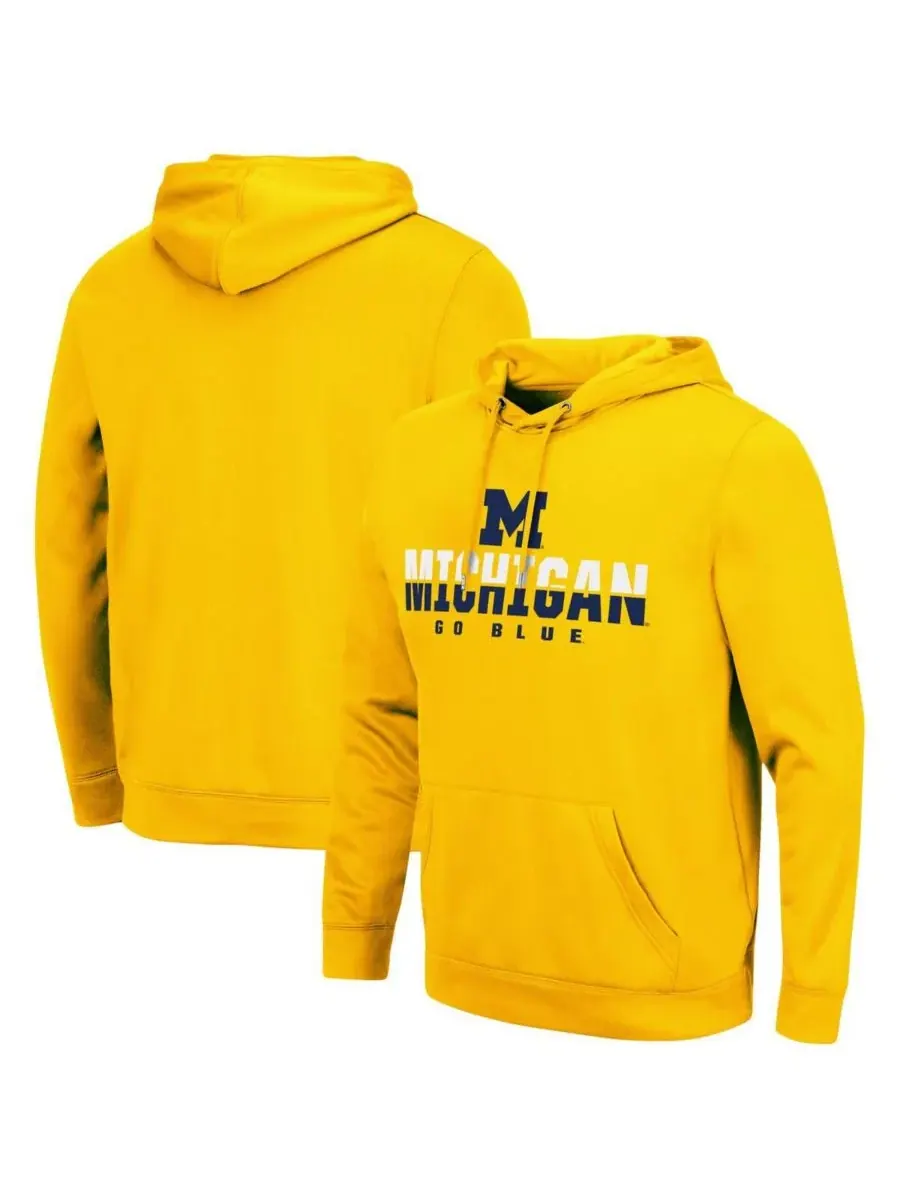 Colosseum Мужская толстовка с капюшоном в виде фонаря команды Michigan Wolverines цвета кукурузы