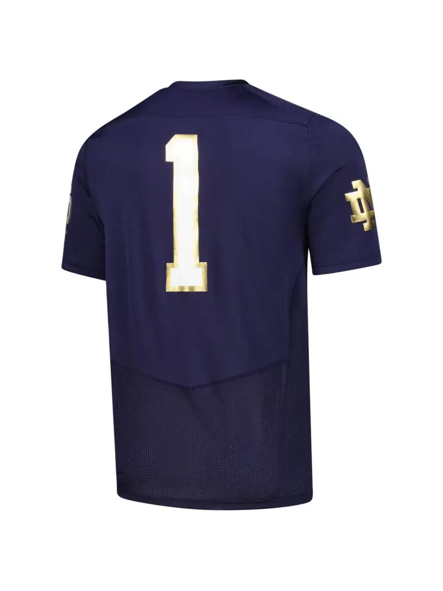 Under Armour Мужская темно-синяя футбольная майка Notre Dame Fighting Irish (реплика) — изображение 3 из 3, темно-синий