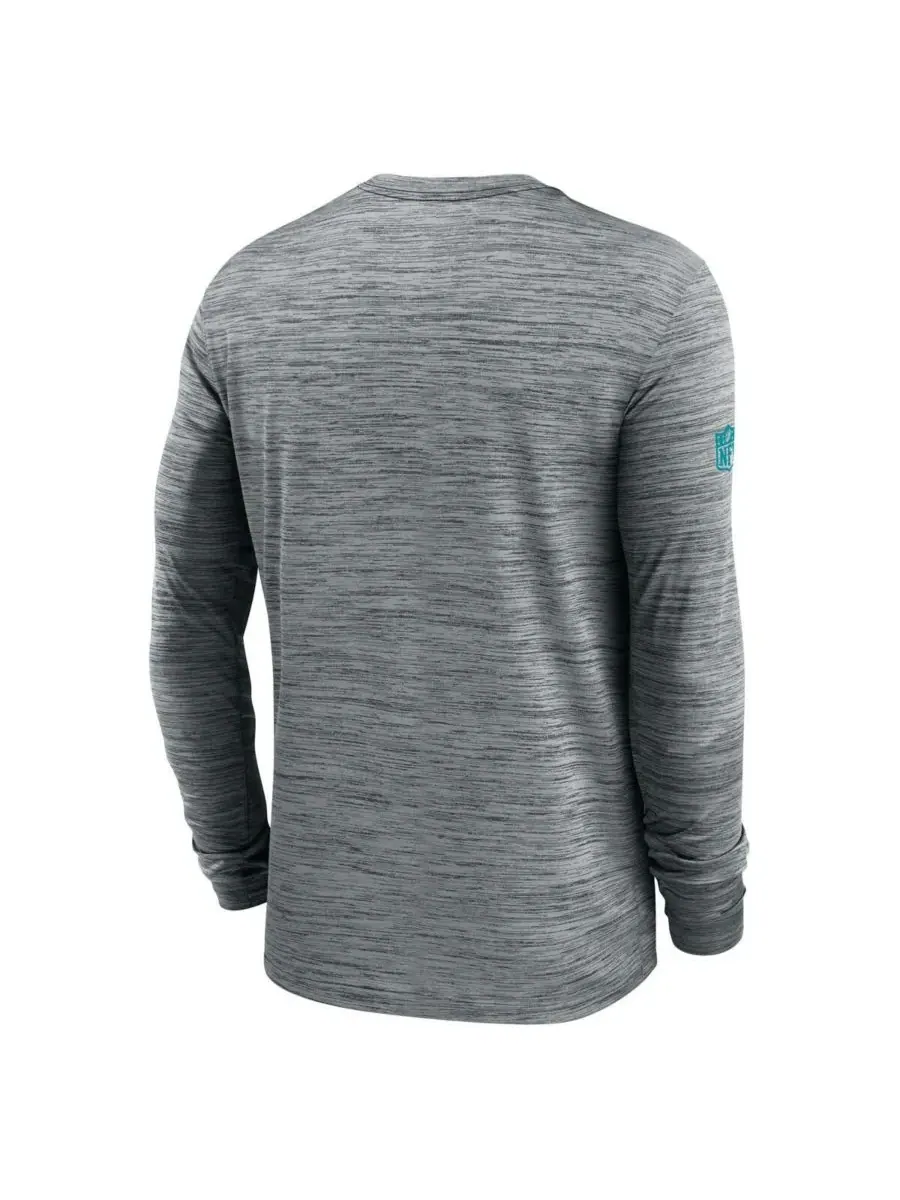 Nike Мужская серая футболка с длинным рукавом Miami Dolphins Sideline Velocity Performance — изображение 3 из 3, серый