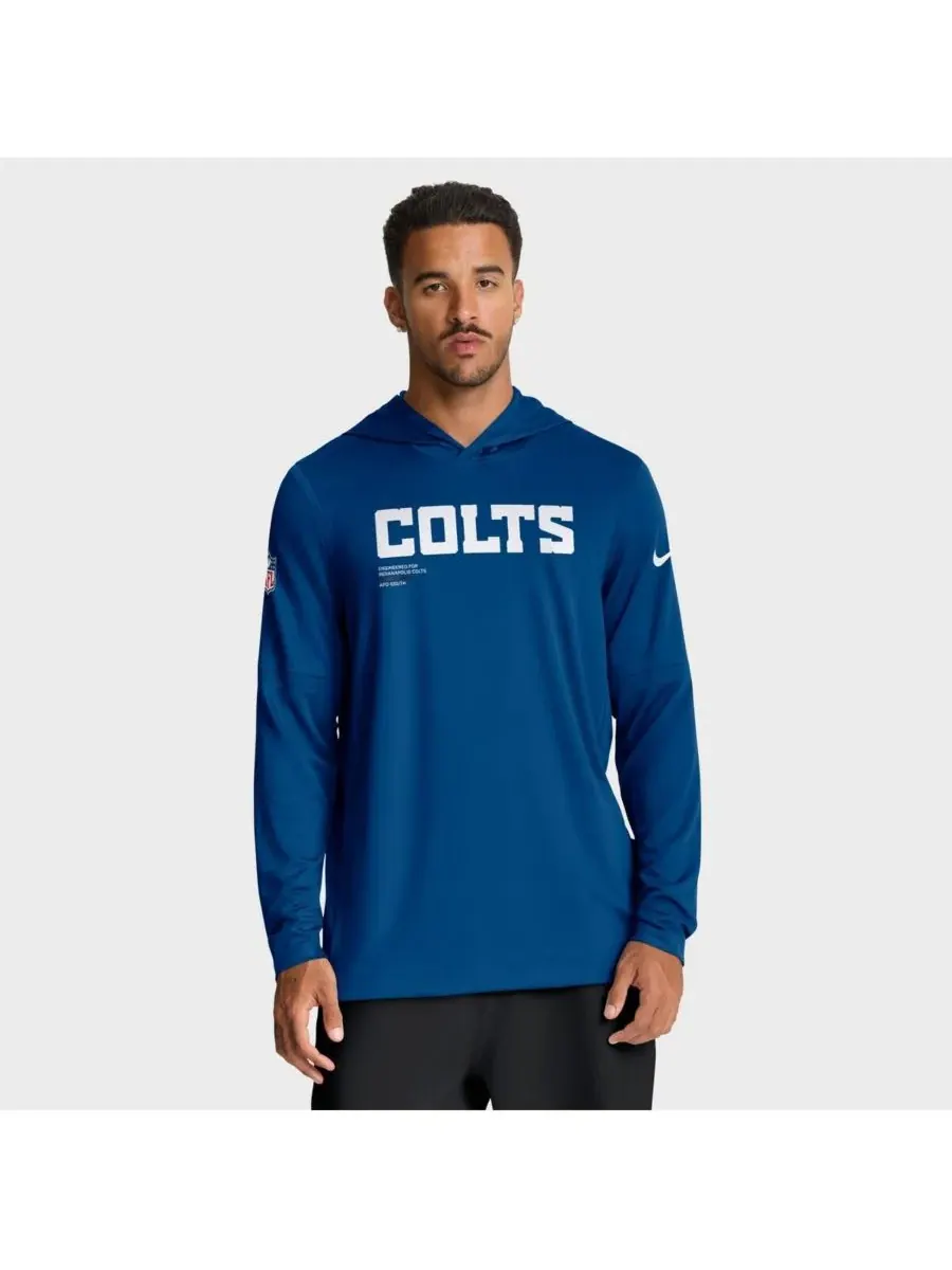 Мужская футболка с длинным рукавом Royal Indianapolis Colts Sideline Pure Fury Performance Nike