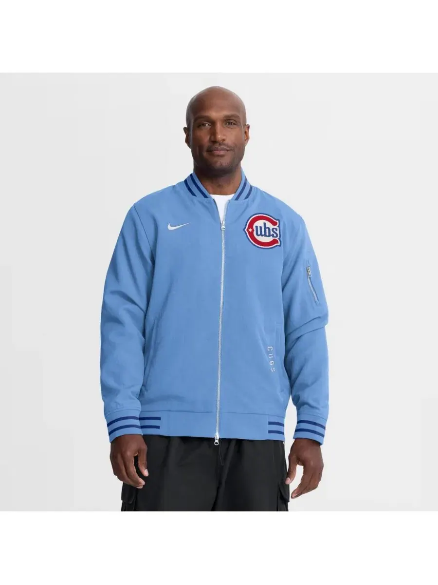 Ветрозащитная куртка-бомбер Nike Chicago Cubs с флисовой подкладкой