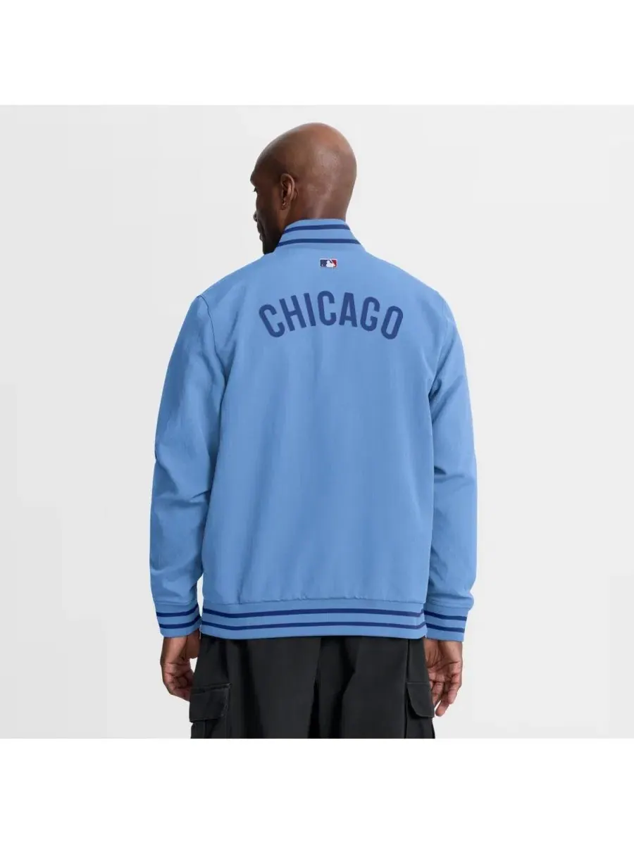 Ветрозащитная куртка-бомбер Nike Chicago Cubs с флисовой подкладкой — изображение 3 из 5, светлый синий