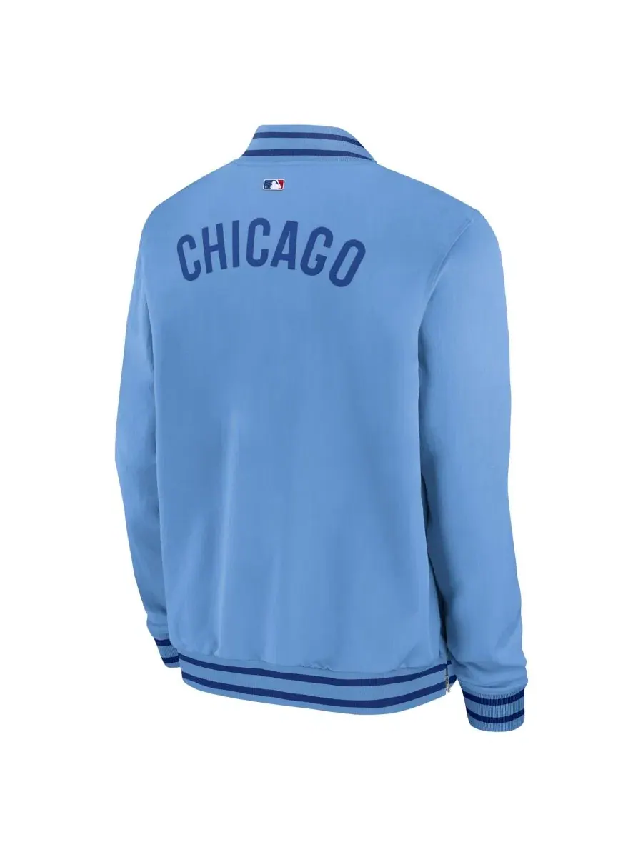Ветрозащитная куртка-бомбер Nike Chicago Cubs с флисовой подкладкой — изображение 5 из 5, светлый синий