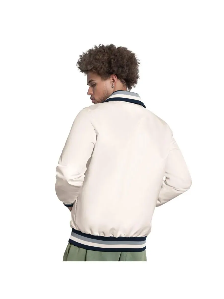 Ветровка-варежка The Captain Cooperstown Logo Full-Zip Varsity Jacket Starter — изображение 4 из 5, белый темно-синий