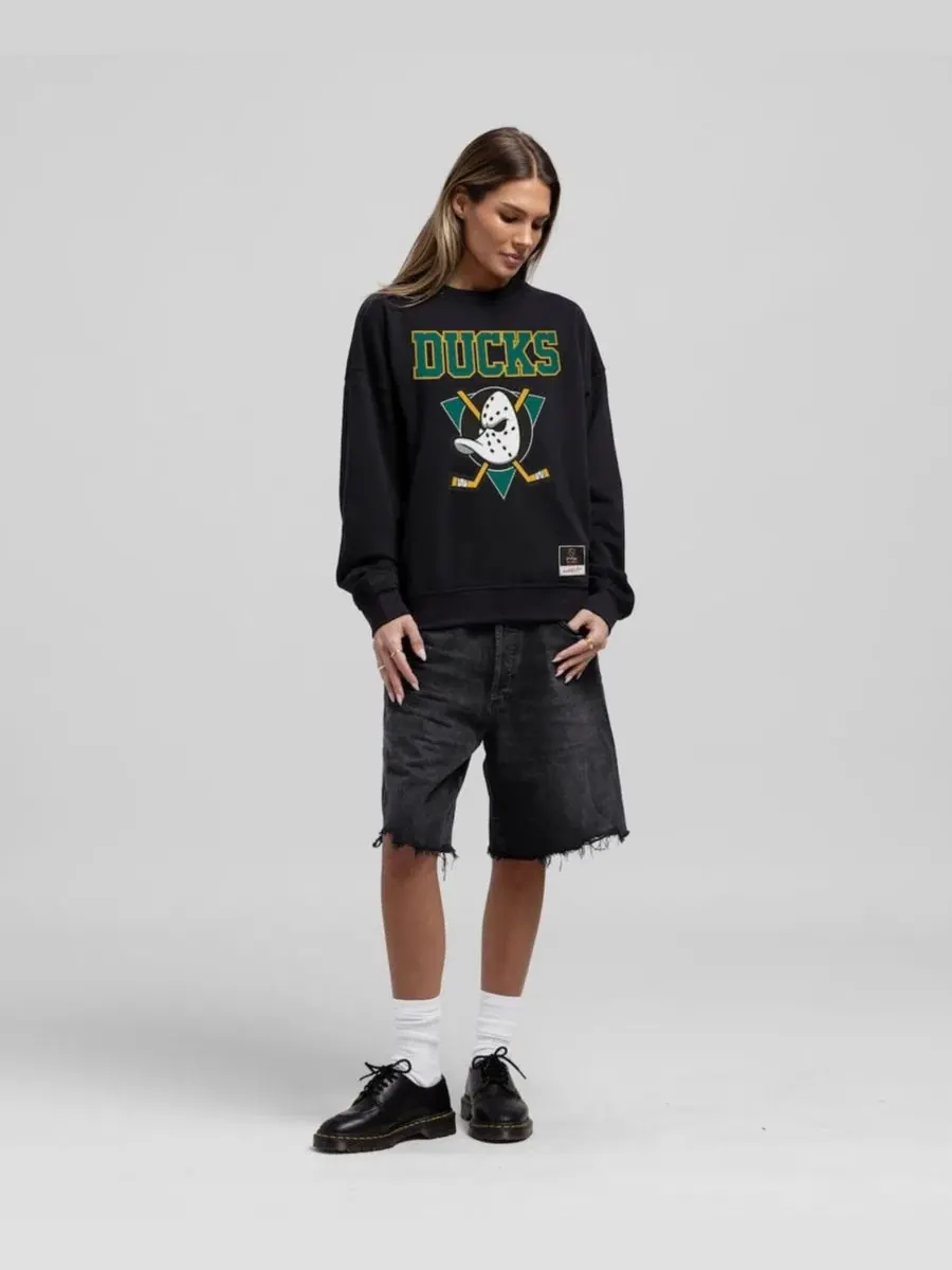 Свитшот женский оверсайз с принтом Anaheim Ducks Core Oversized Mitchell & Ness