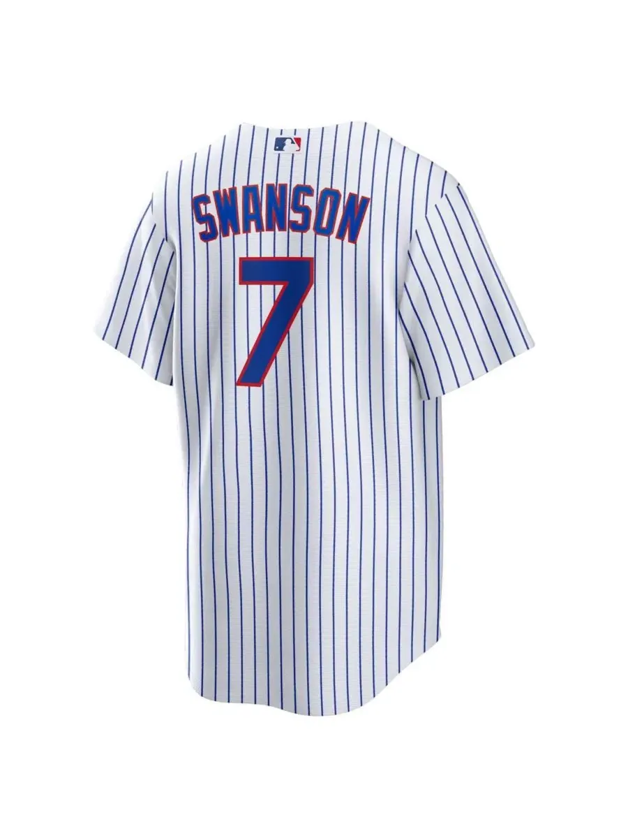 Мужская реплика джерси Dansby Swanson Chicago Cubs White Nike — изображение 3 из 3, белый