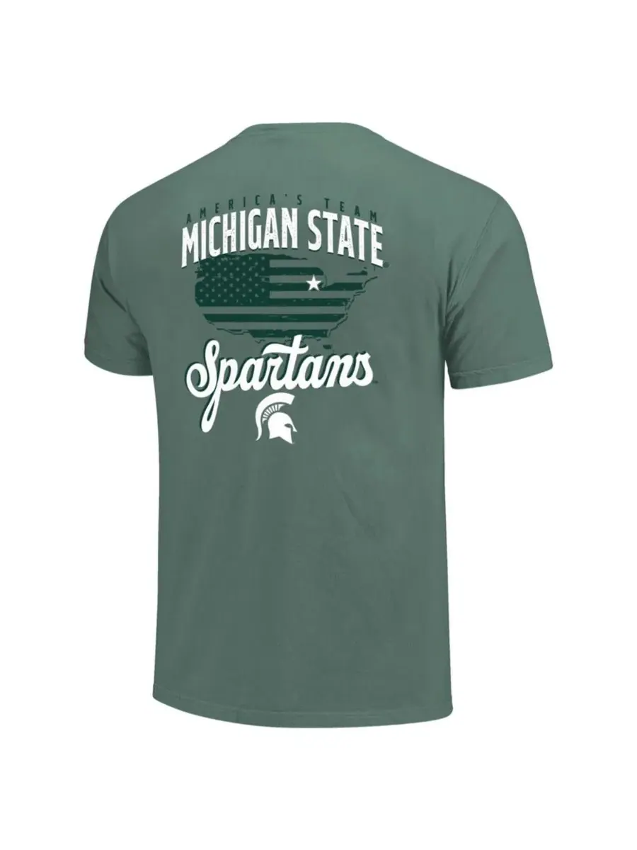 Футболка с принтом Michigan State Spartans America's Team Image One — изображение 2 из 3, зеленый