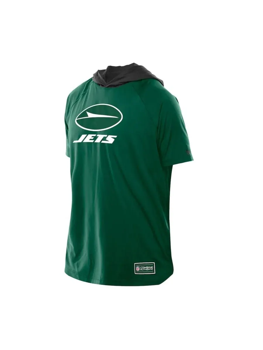 Футболка с капюшоном и рукавом реглан New York Jets Combine Authentic New Era — изображение 5 из 5, зеленый