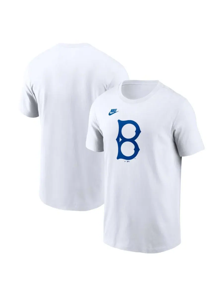 Мужская белая футболка с логотипом Brooklyn Dodgers Cooperstown Collection Nike