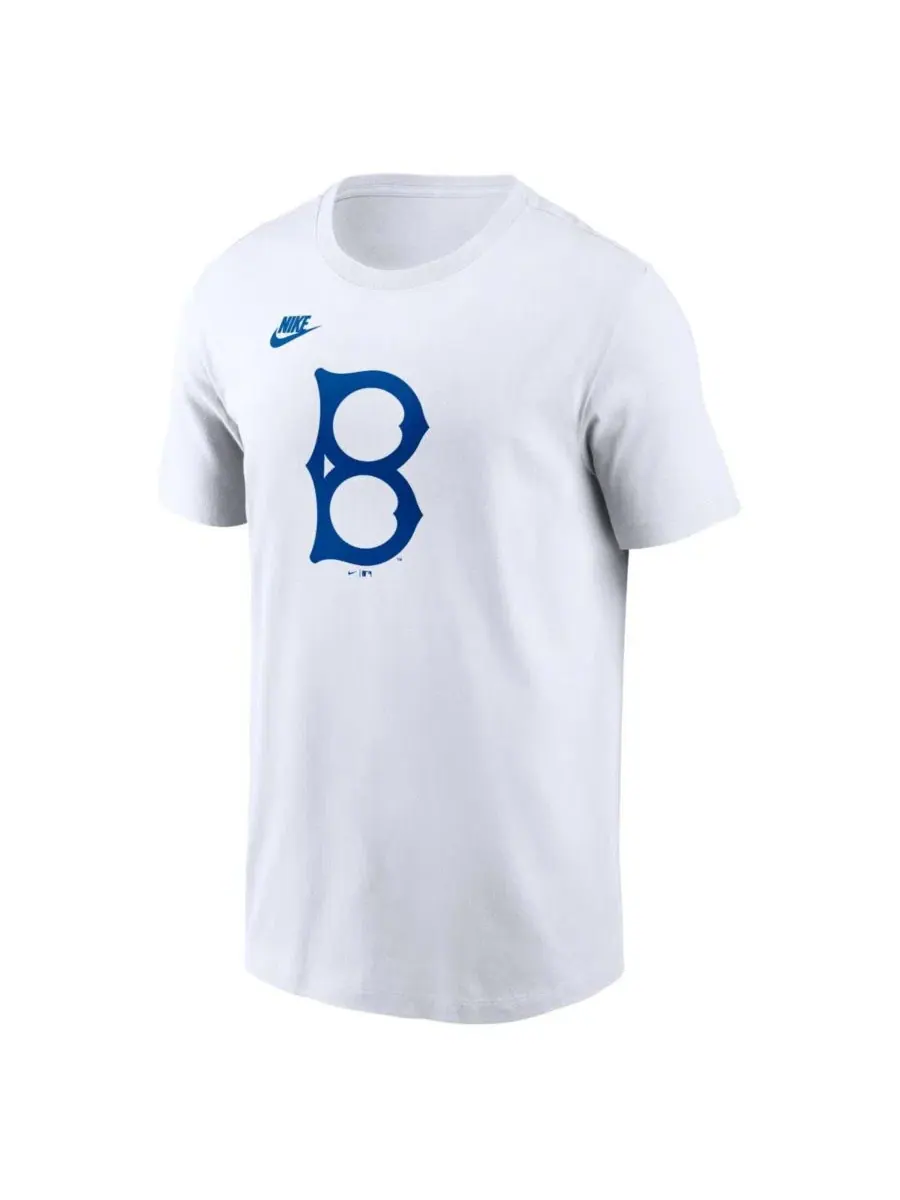 Мужская белая футболка с логотипом Brooklyn Dodgers Cooperstown Collection Nike — изображение 2 из 3, белый