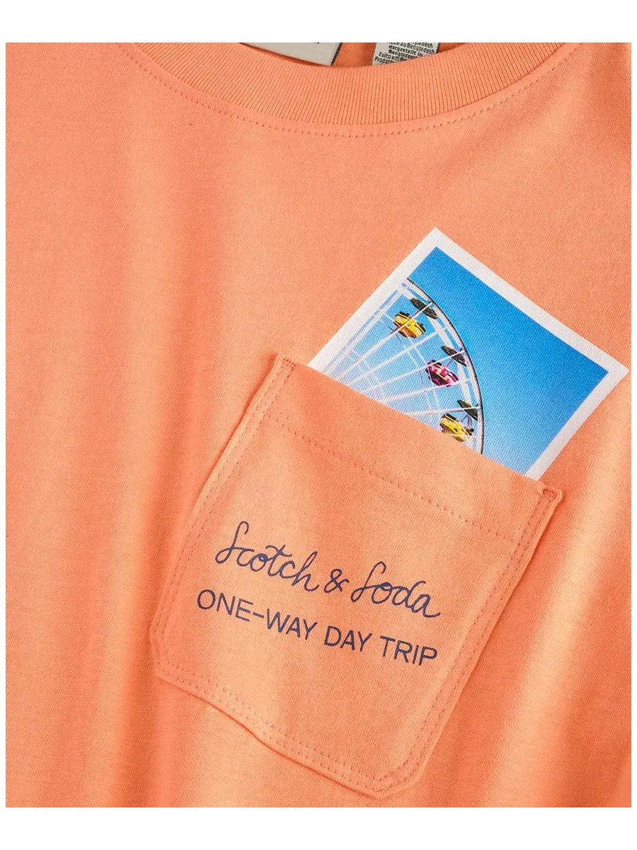 Комплект из футболки и шорт с принтом, модель 4-7 SCOTCH & SODA, Papaya Punch — изображение 3 из 4