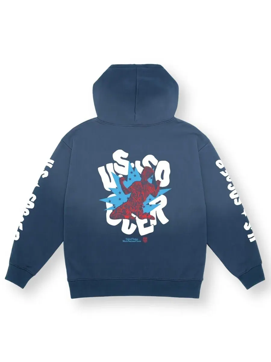 Худи оверсайз Celebrate с принтом Uscape Apparel — изображение 3 из 3, темно-синий