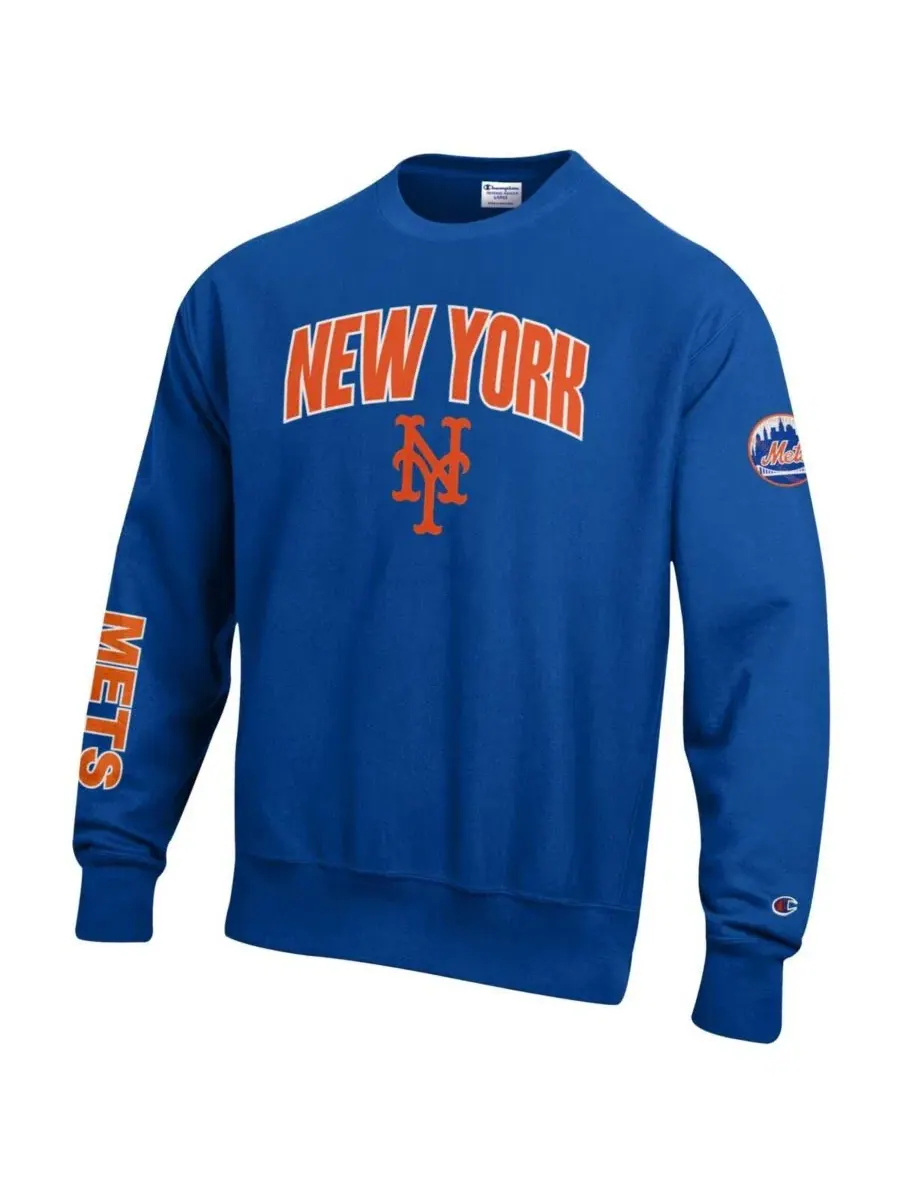 Толстовка с эмблемой New York Mets, модель Reverse Weave Chenille Champion — изображение 2 из 3, королевский