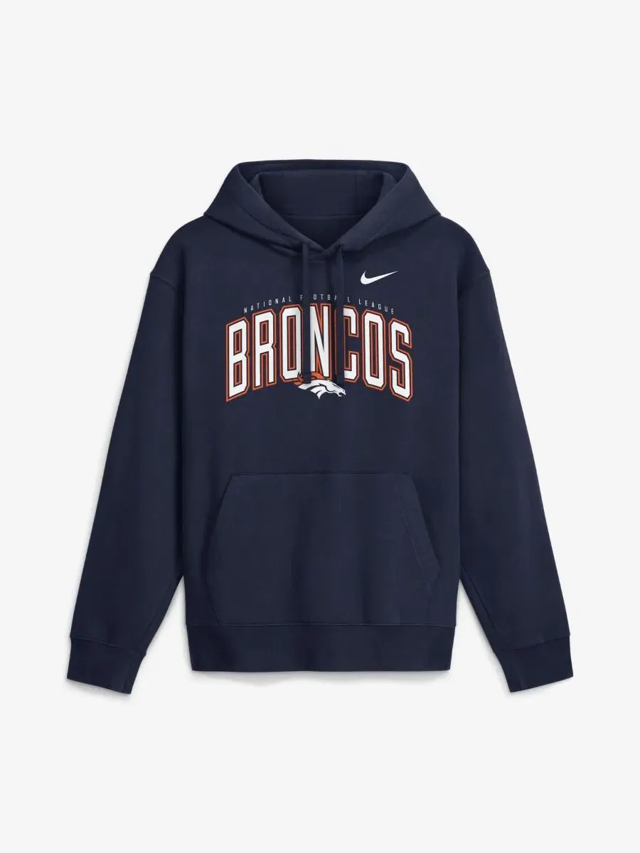 Толстовка на молнии с капюшоном Denver Broncos Expect Victory Club Fleece Pullover Hoodie Nike