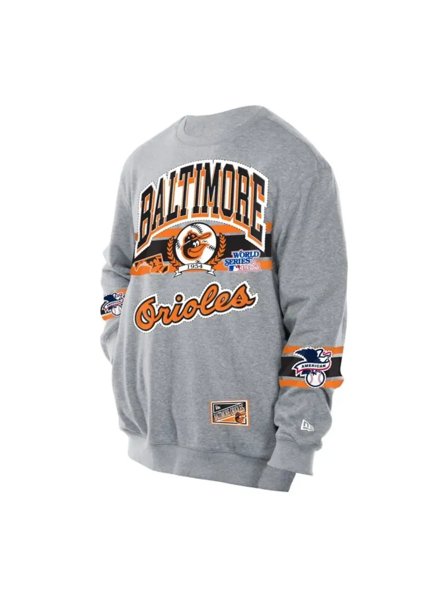Свитшот с принтом Sport Classics Baltimore Orioles New Era — изображение 3 из 4, серый