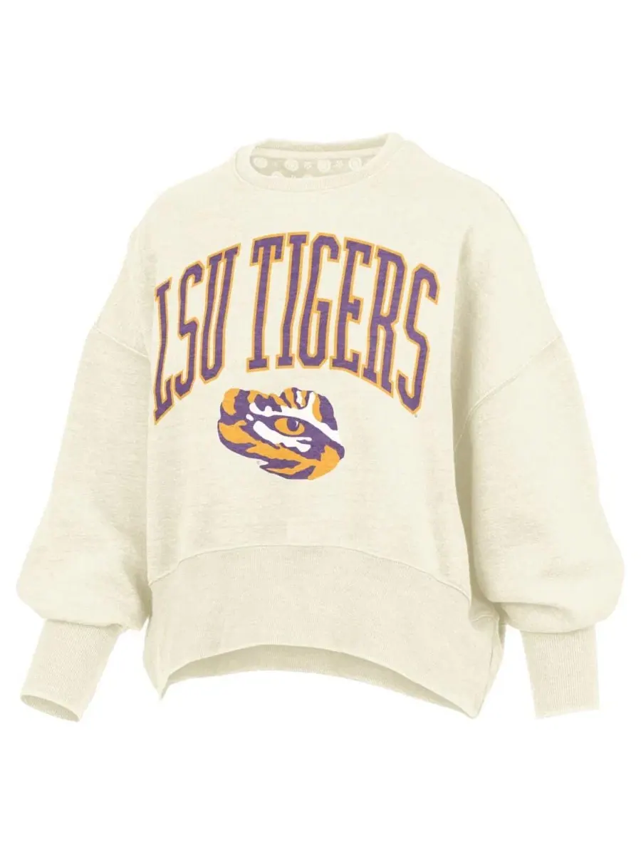 Женский свитшот оверсайз с принтом LSU Tigers Pressbox — изображение 2 из 3, прозрачный