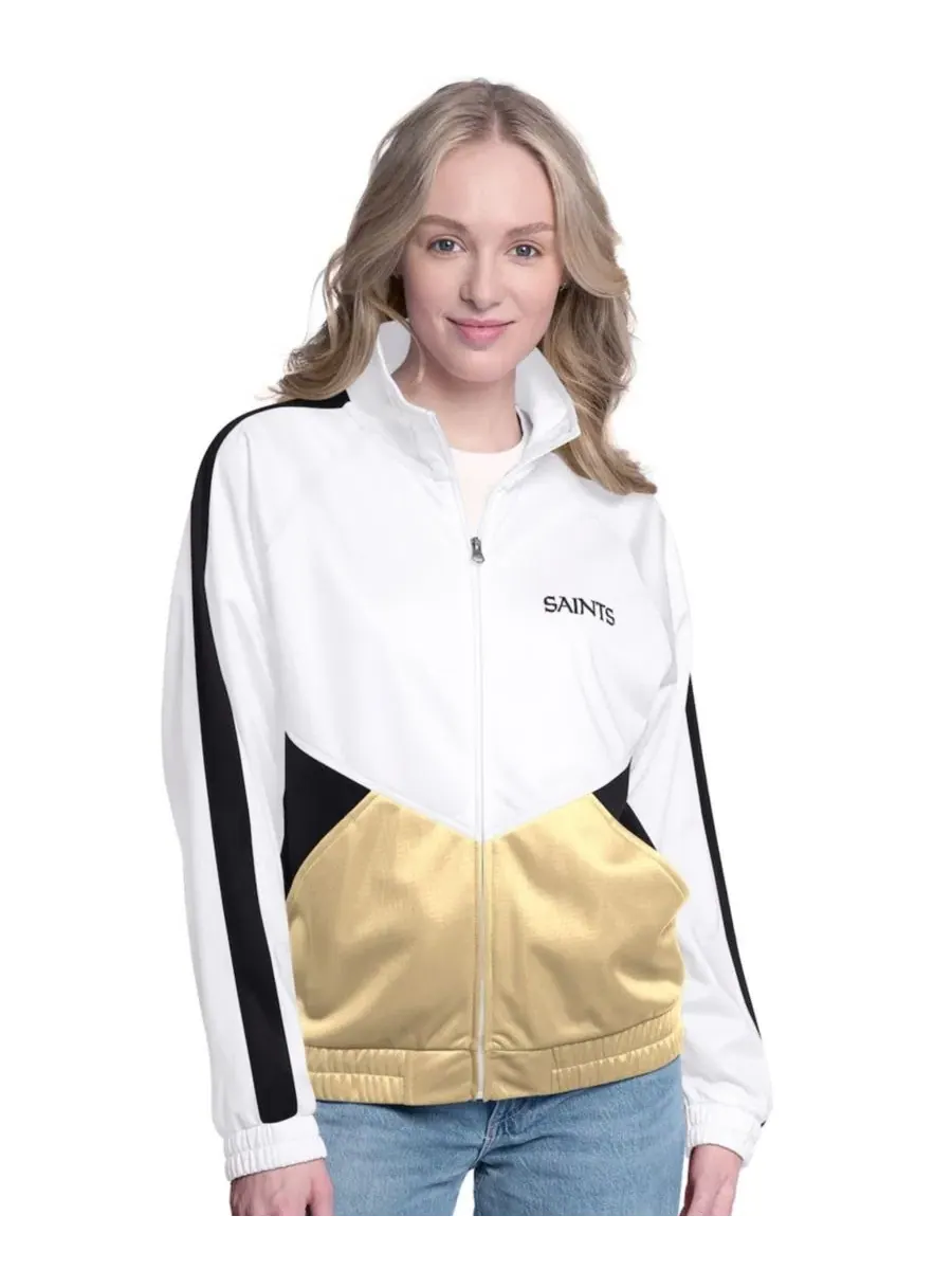 Женская ветровка-тренч с полным замком и стразами New Orleans Saints Rally Rhinestone G-III 4Her by