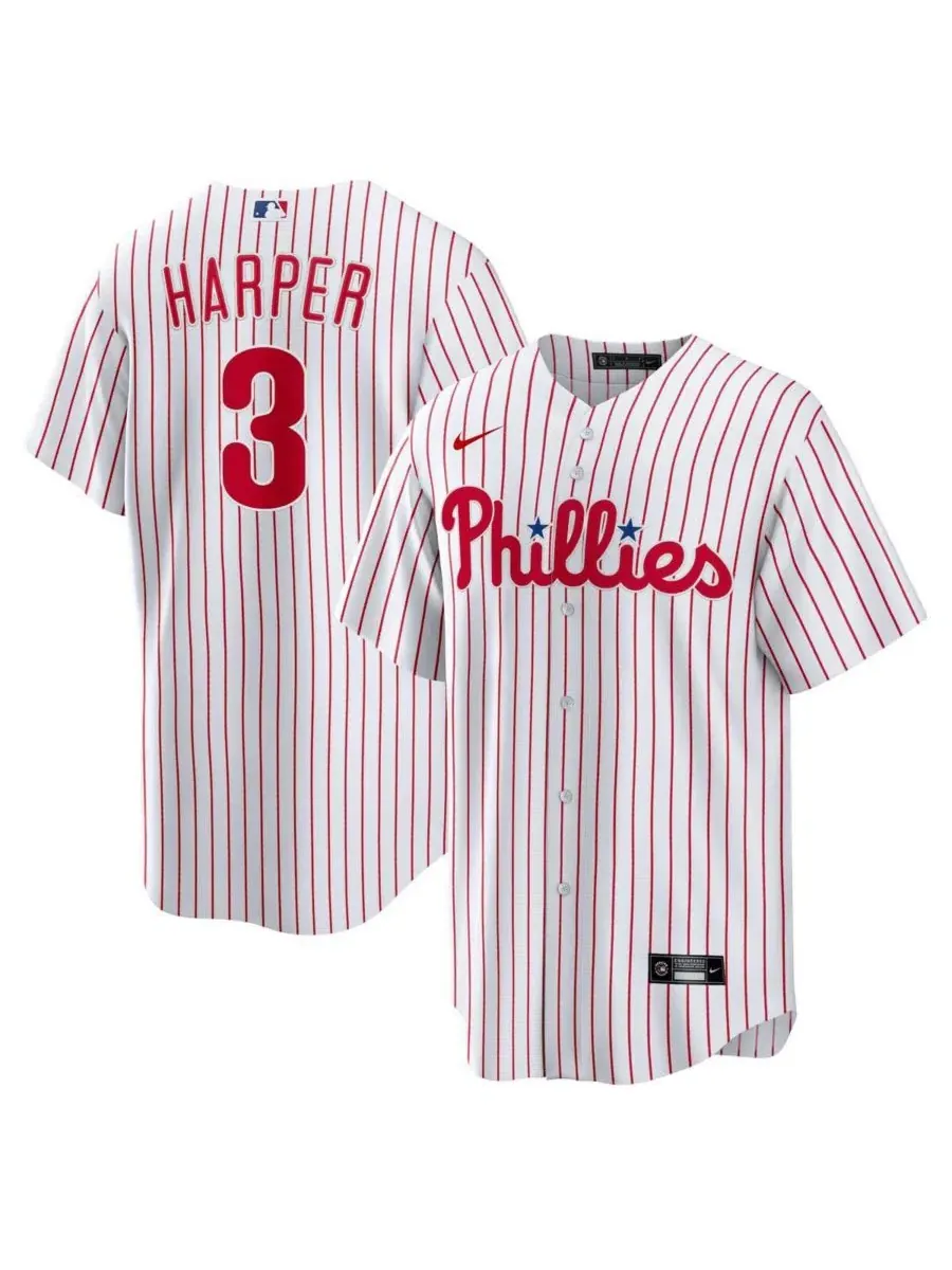 Бейсбольная джерси Nike MLB с именем и номером игрока, Bryce Harper Philadelphia Phillies