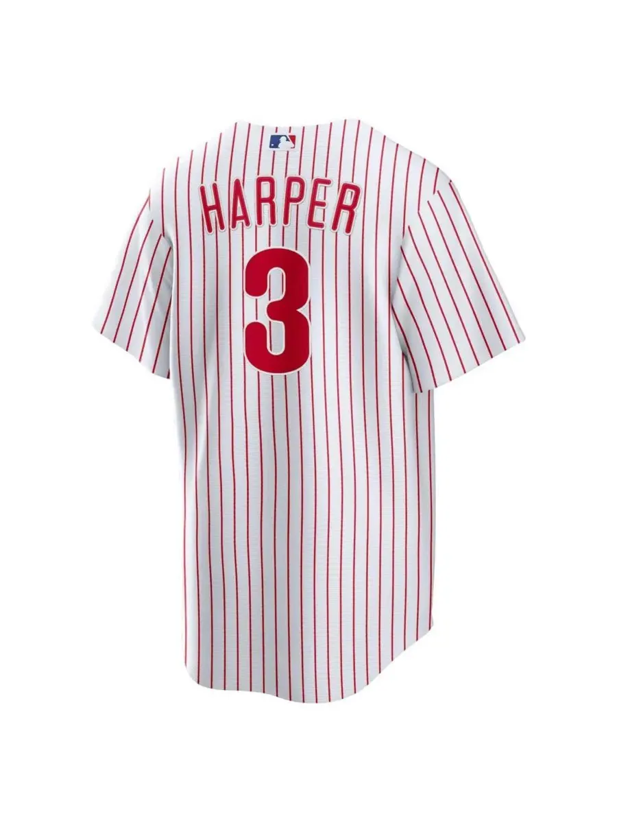 Бейсбольная джерси Nike MLB с именем и номером игрока, Bryce Harper Philadelphia Phillies — изображение 3 из 3, белый/красный