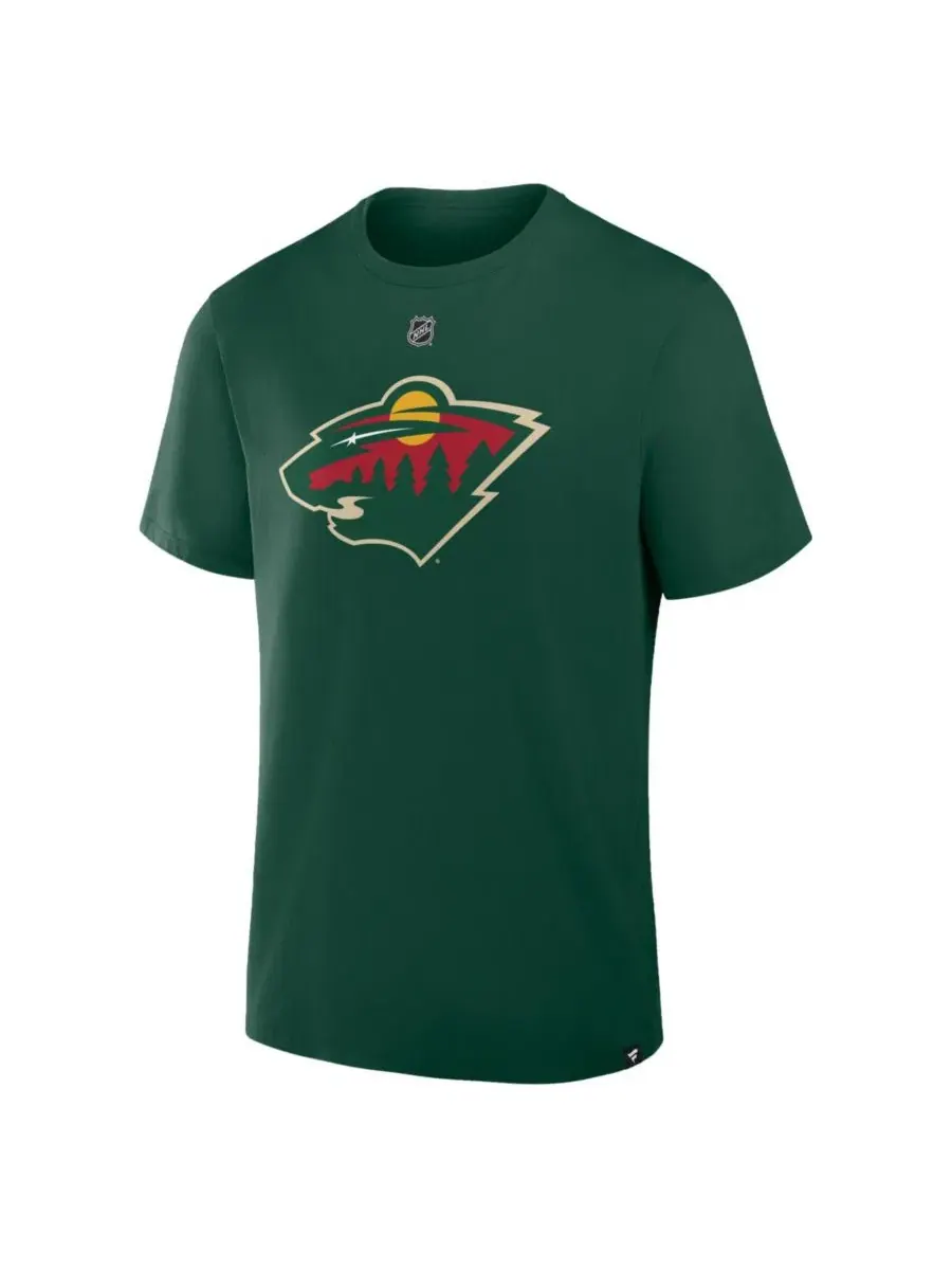 Футболка с длинным рукавом Quinn Hughes Green Minnesota Wild Authentic Stack Name & Number Fanatics — изображение 2 из 3