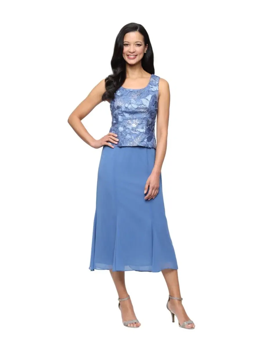 Комплект из платья и жакета, 2 предмета, Petite Scoop Neck Dress and Soutache Open Jacket Alex — изображение 2 из 5