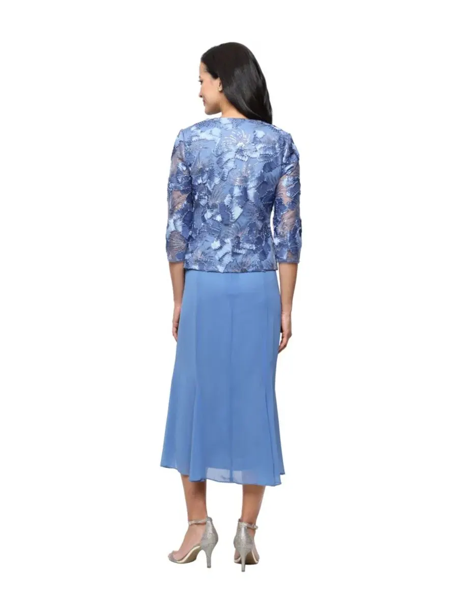 Комплект из платья и жакета, 2 предмета, Petite Scoop Neck Dress and Soutache Open Jacket Alex — изображение 4 из 5