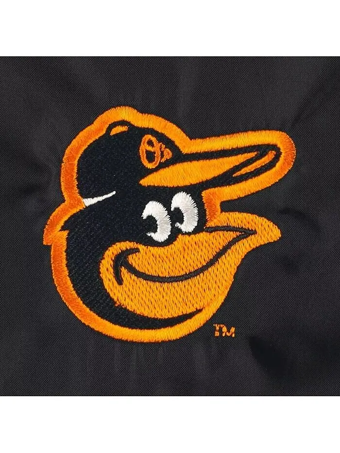 Мужская черная ветровка Baltimore Orioles Coach's Raglan Full-Snap Dunbrooke — изображение 4 из 4