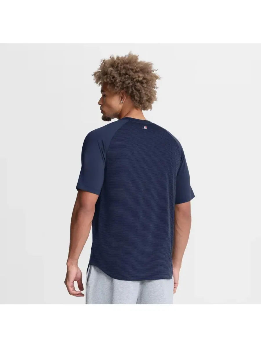 Мужская темно-синяя футболка-реглан из ткани Dri-FIT с логотипом Houston Astros Authentic — изображение 2 из 4, темно-синий