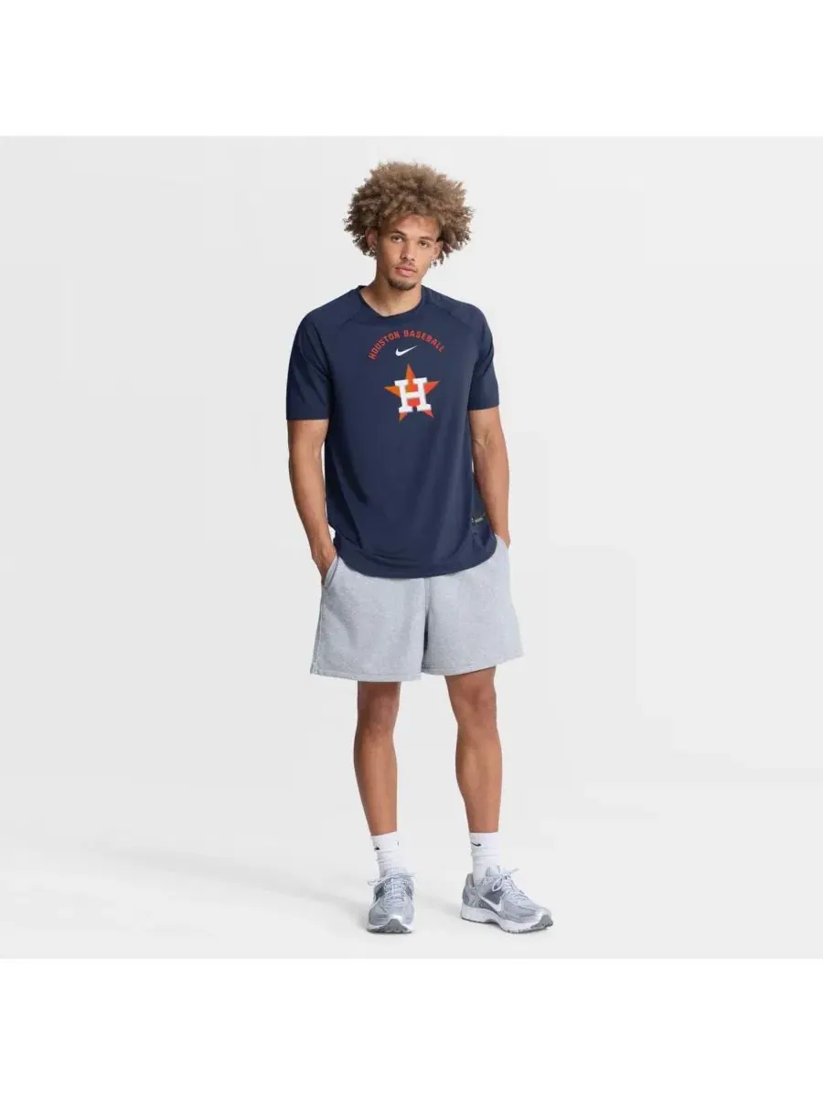Мужская темно-синяя футболка-реглан из ткани Dri-FIT с логотипом Houston Astros Authentic — изображение 3 из 4, темно-синий