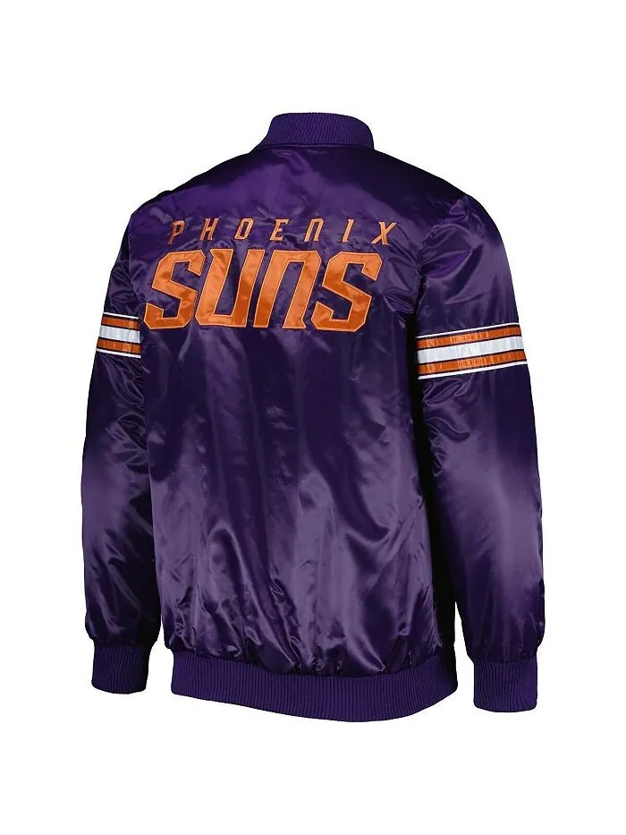 Мужская фиолетовая университетская куртка с застежкой на пуговицы Phoenix Suns Pick and Roll — изображение 3 из 4, фиолетовый