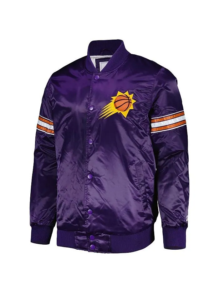 Мужская фиолетовая университетская куртка с застежкой на пуговицы Phoenix Suns Pick and Roll — изображение 4 из 4, фиолетовый