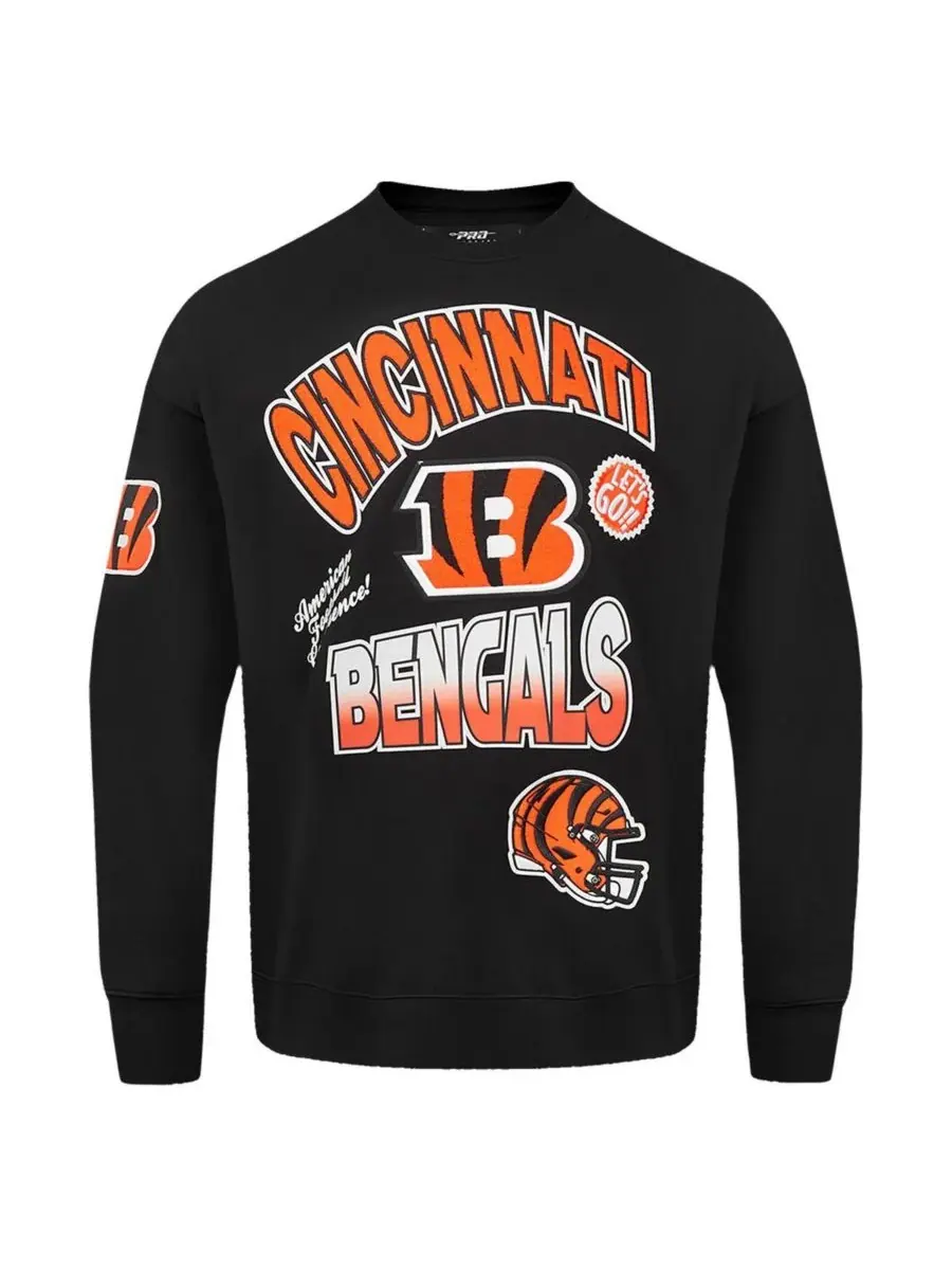 Pro Standard Мужская черная толстовка с откидными плечами Cincinnati Bengals Turn It Up — изображение 3 из 5, черный