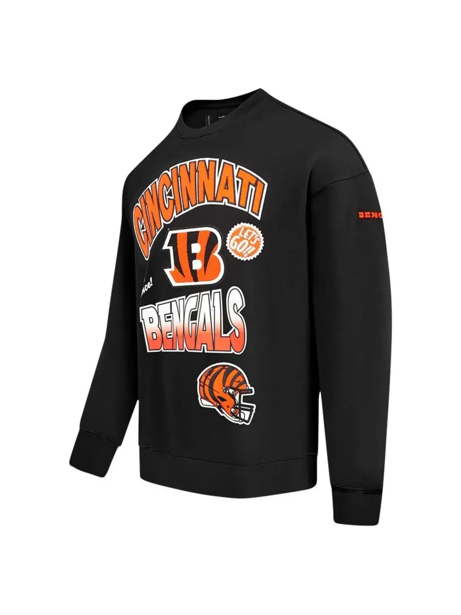 Pro Standard Мужская черная толстовка с откидными плечами Cincinnati Bengals Turn It Up — изображение 5 из 5, черный