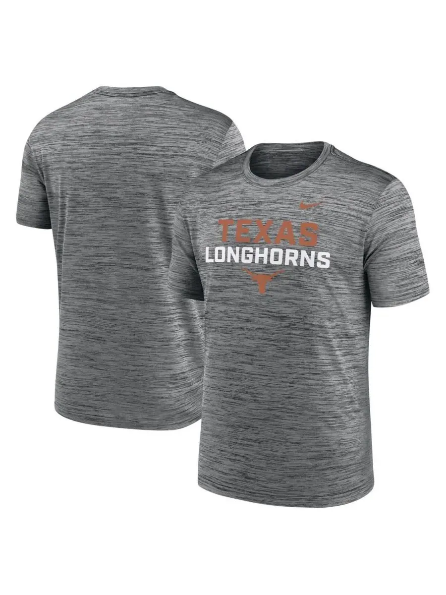 Nike Мужская футболка Texas Longhorns Campus Center Stack Velocity Performance цвета антрацит