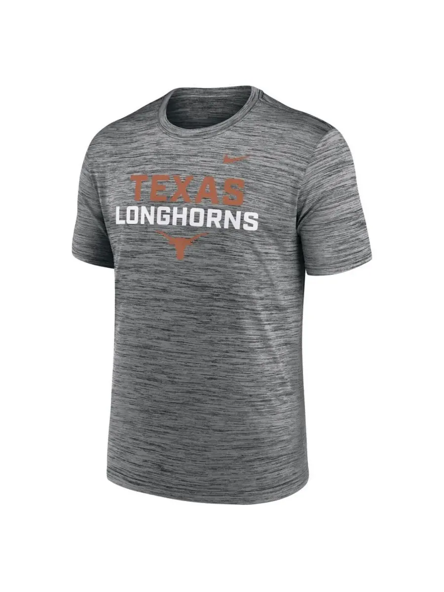 Nike Мужская футболка Texas Longhorns Campus Center Stack Velocity Performance цвета антрацит — изображение 3 из 3, серый