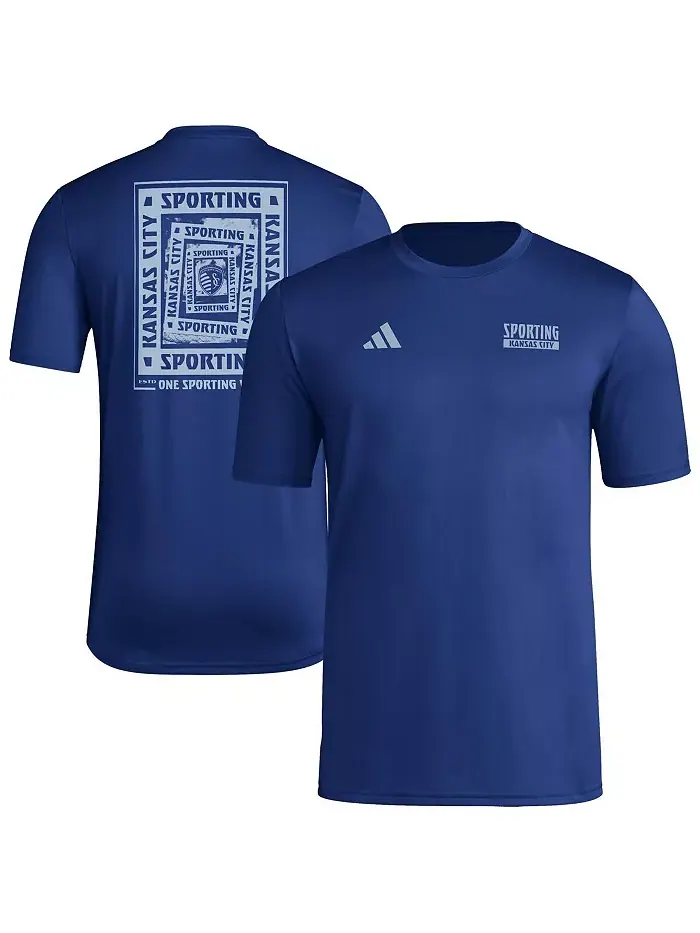 Мужская футболка Sporting Kansas City Local Wrap в синем цвете adidas