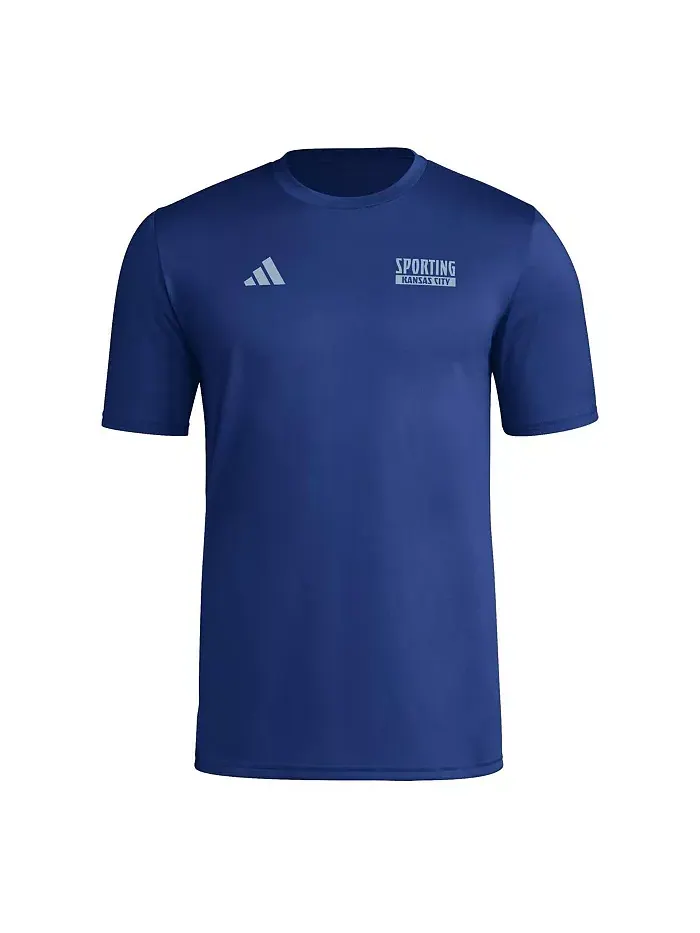 Мужская футболка Sporting Kansas City Local Wrap в синем цвете adidas — изображение 2 из 3