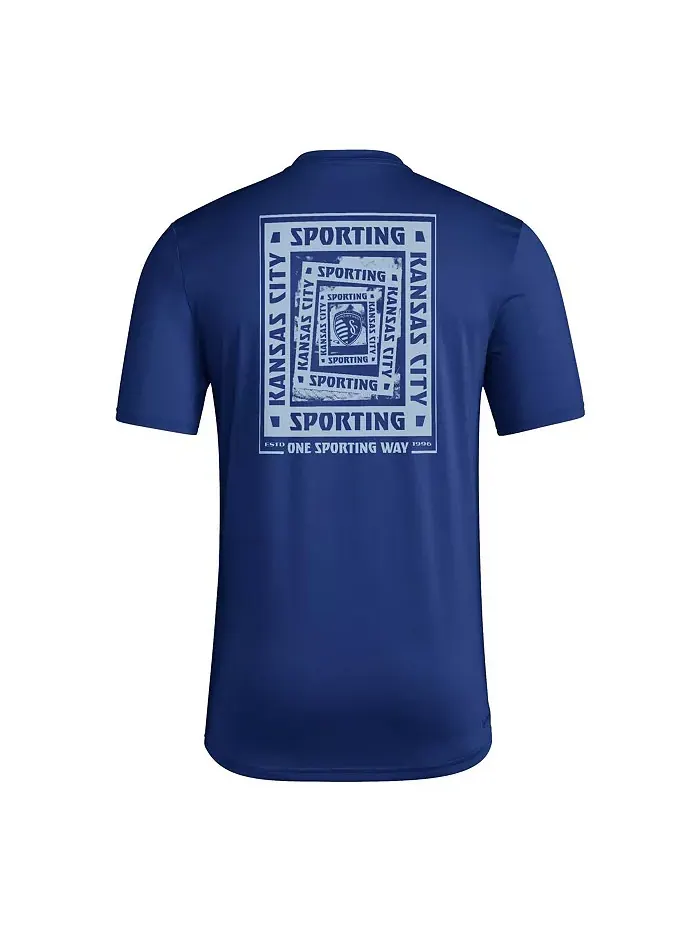 Мужская футболка Sporting Kansas City Local Wrap в синем цвете adidas — изображение 3 из 3