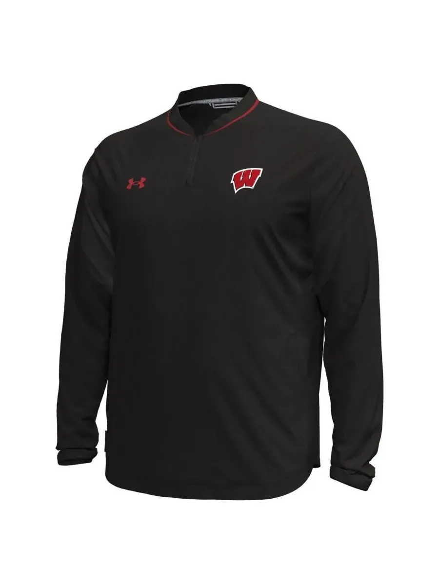 Under Armour Мужская черная куртка Under Armor Wisconsin Badgers Motivate с длинными рукавами и — изображение 3 из 3, черный