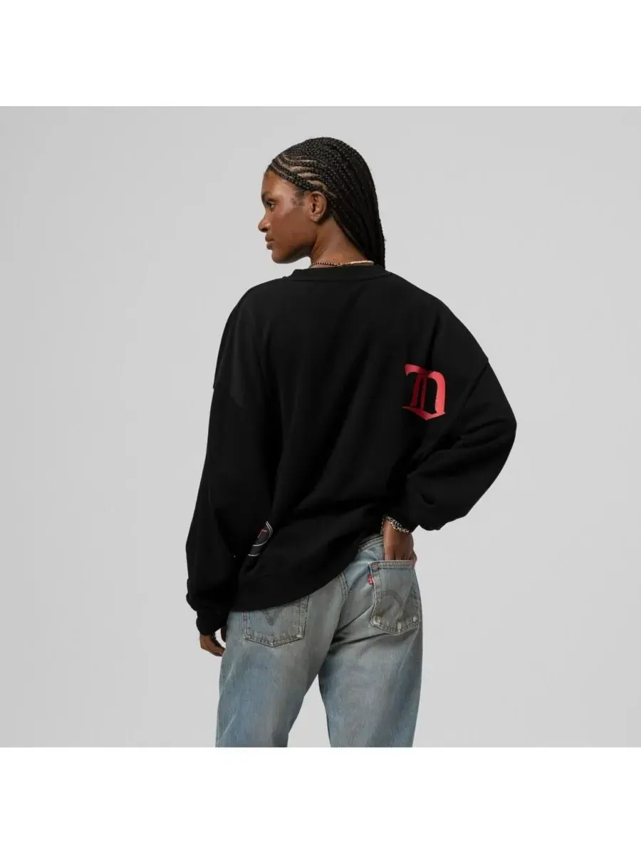 Mitchell & Ness Женская черная толстовка с круглым вырезом Detroit Red Wings — изображение 2 из 5, черный