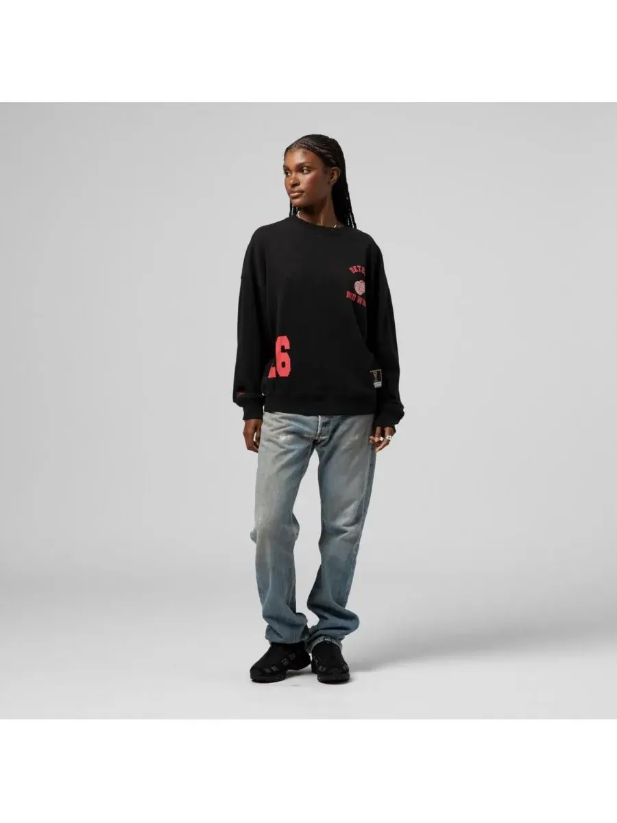Mitchell & Ness Женская черная толстовка с круглым вырезом Detroit Red Wings — изображение 3 из 5, черный