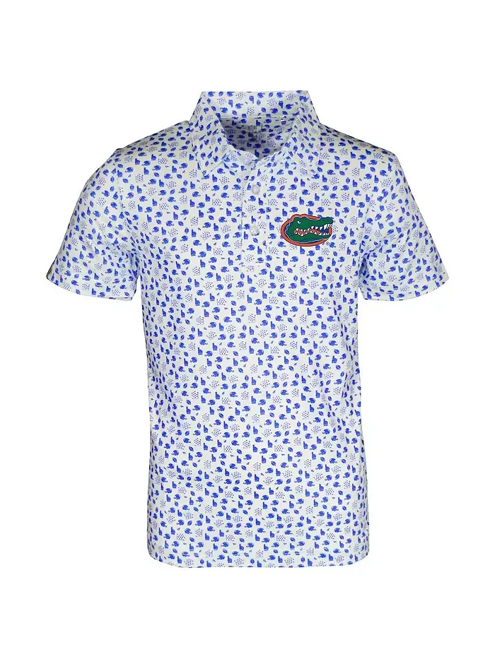 Детская белая поло с принтом Florida Gators Earnest по всей поверхности Garb