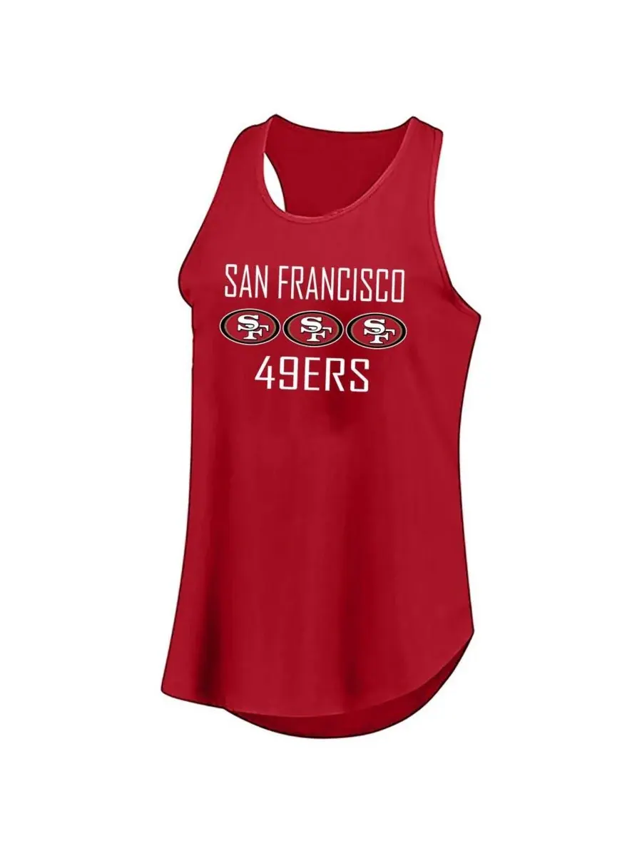 Женская майка Christian McCaffrey Scarlet San Francisco 49ers большого размера с именем и номером — изображение 2 из 3, алый