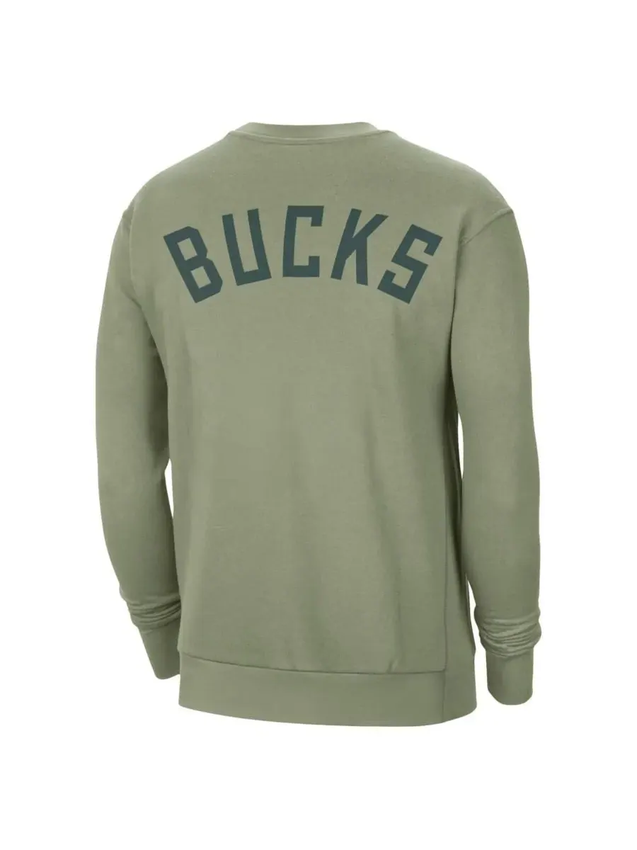 Jordan Мужская зеленая толстовка Milwaukee Bucks Courtside Statement Edition из плотной ткани — изображение 2 из 3, зеленый