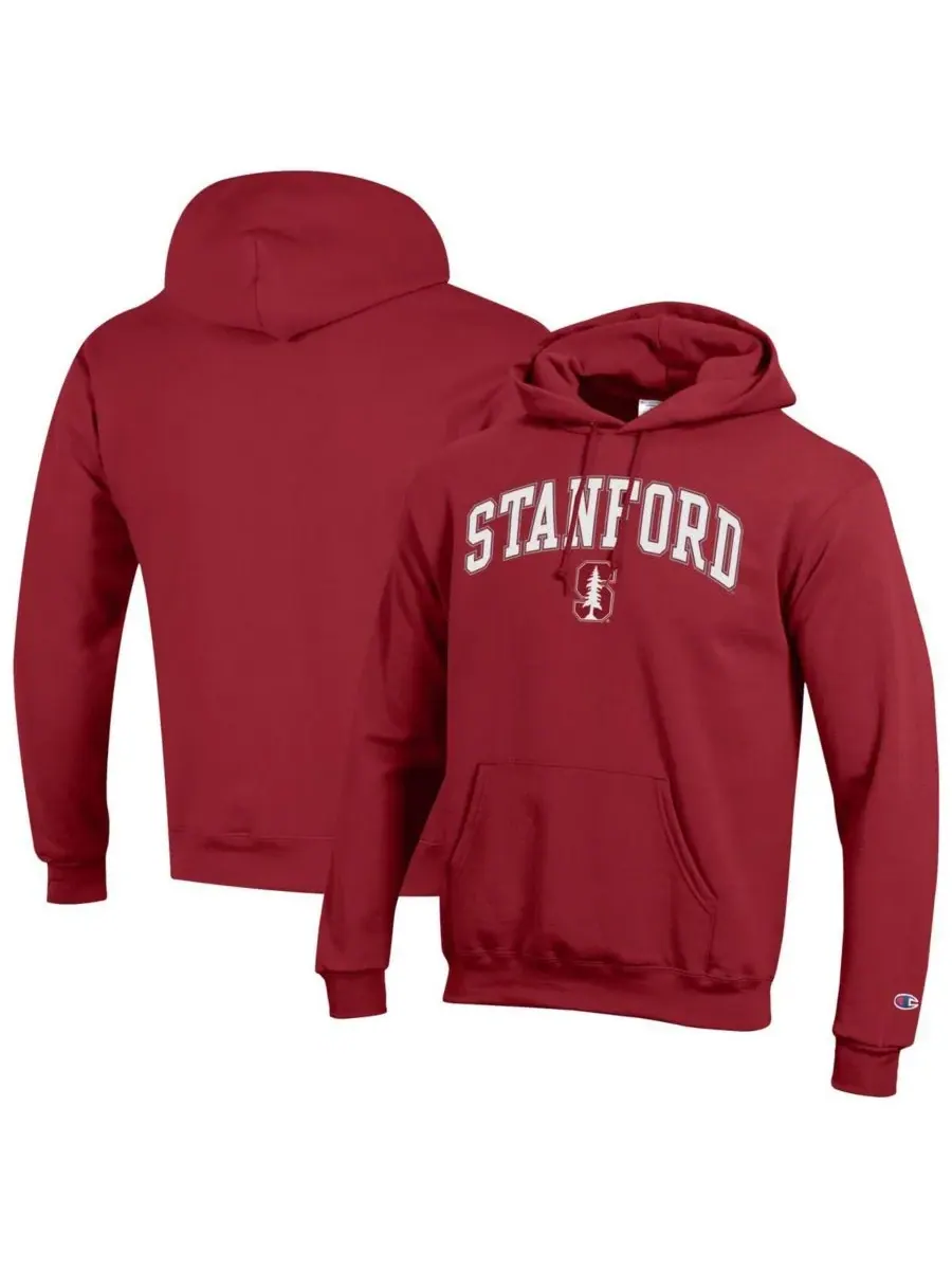 Мужская толстовка с капюшоном Cardinal Stanford Cardinal Arch Over Logo Champion